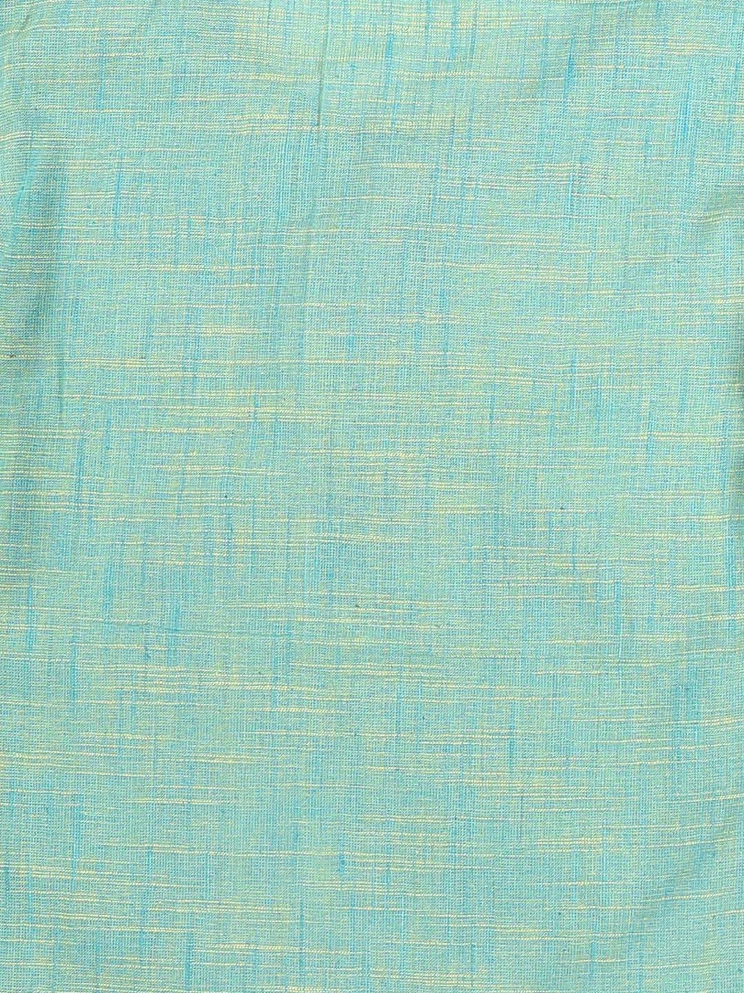 VASTRAMAY Boys Parrot Green Cotton Self Full Sleeves Kurta Sets