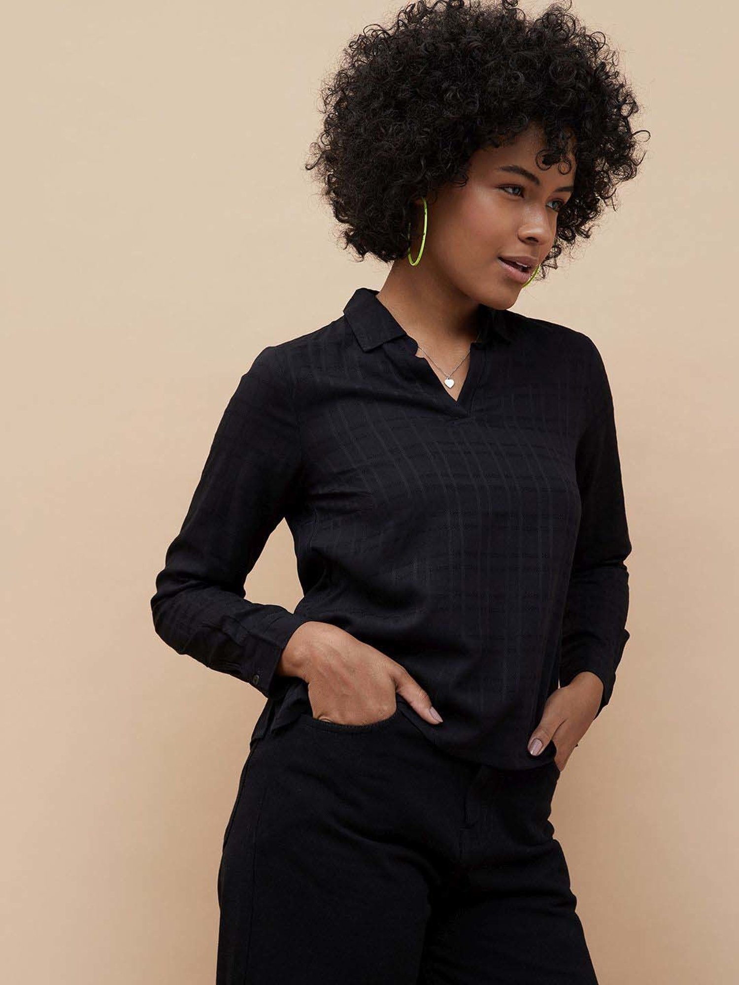 Fame Forever by Lifestyle Black Chequered Top