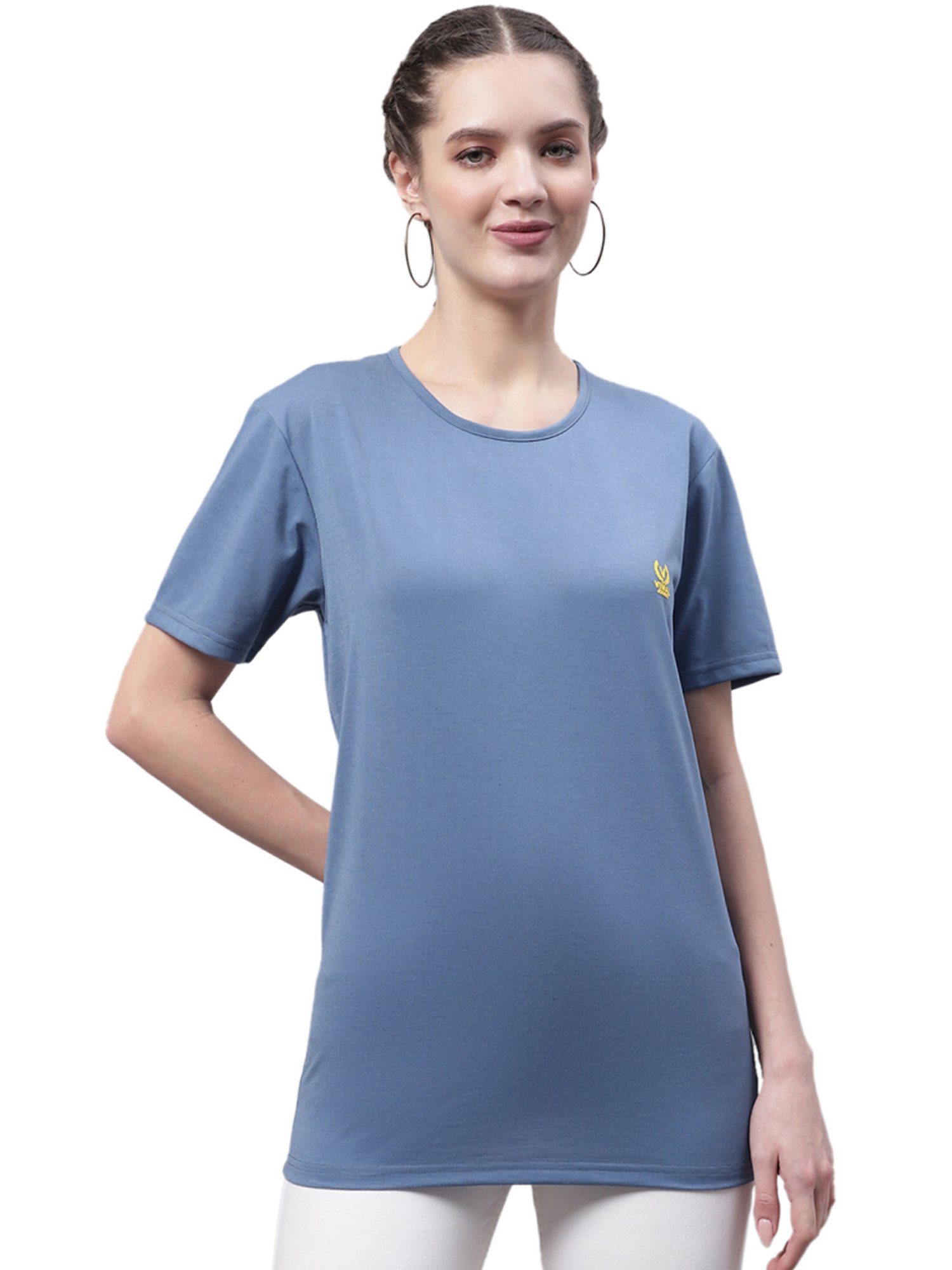 Vimal Jonney Sky Blue Cotton Logo T-Shirt - Pack Of 2