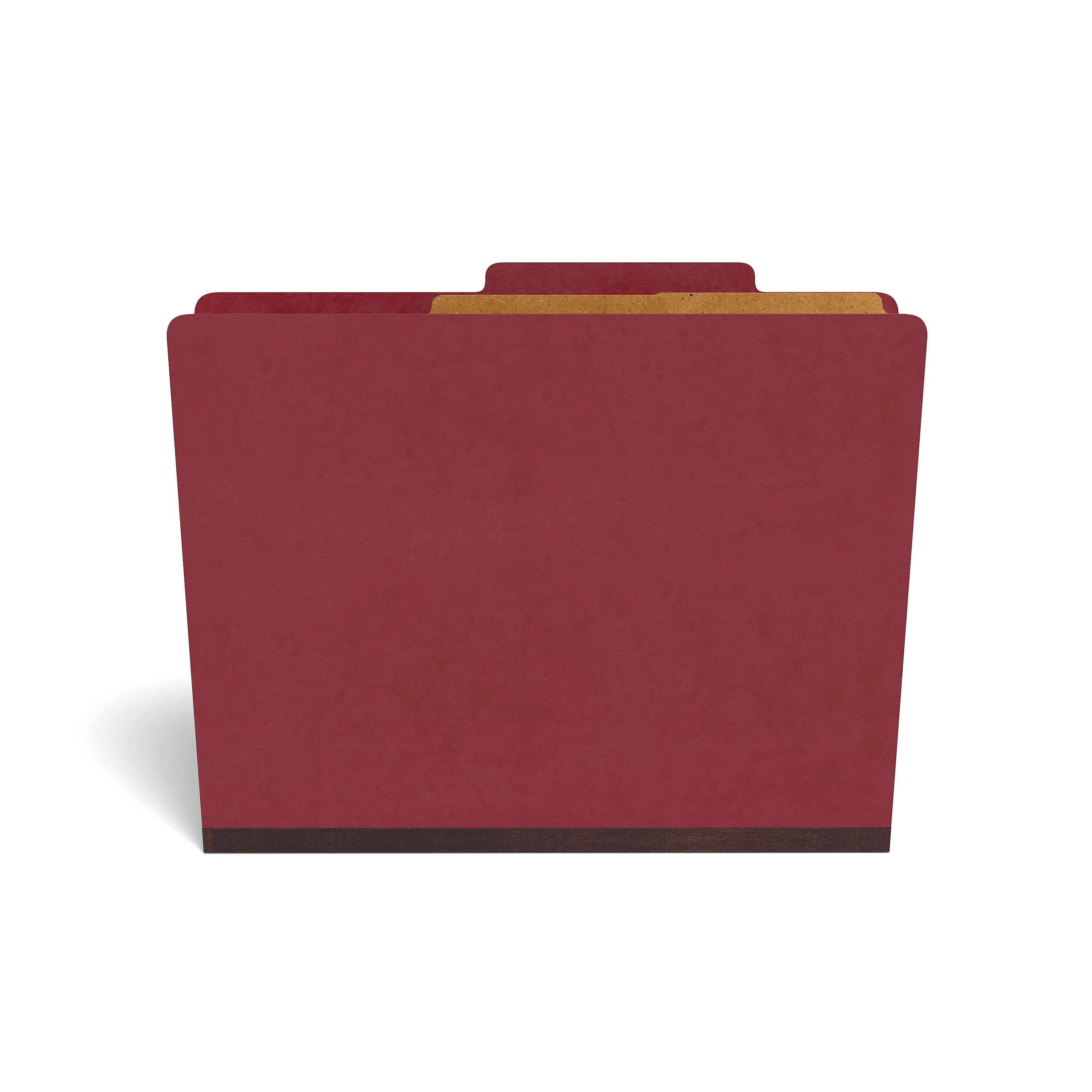 MyOfficeInnovations Moisture-Resistant Class Folders 2/5-Cut Top Ltr 2 Div Red