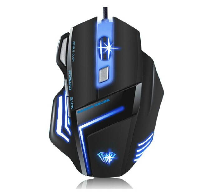 A-jazz 8D 2000DPI AULA Ghost Shark Firepower 7 Buttons USB Optical High-End Professional Gaming Mouse