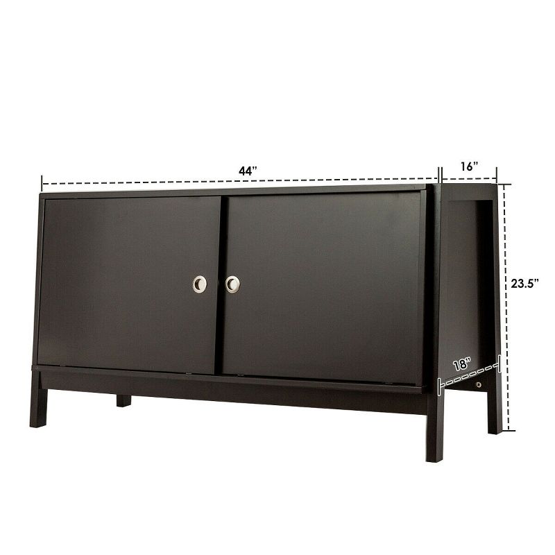 Costway TV Stand Modern Entertainment Cabinet for TV's up To 50'' with Sliding Doors