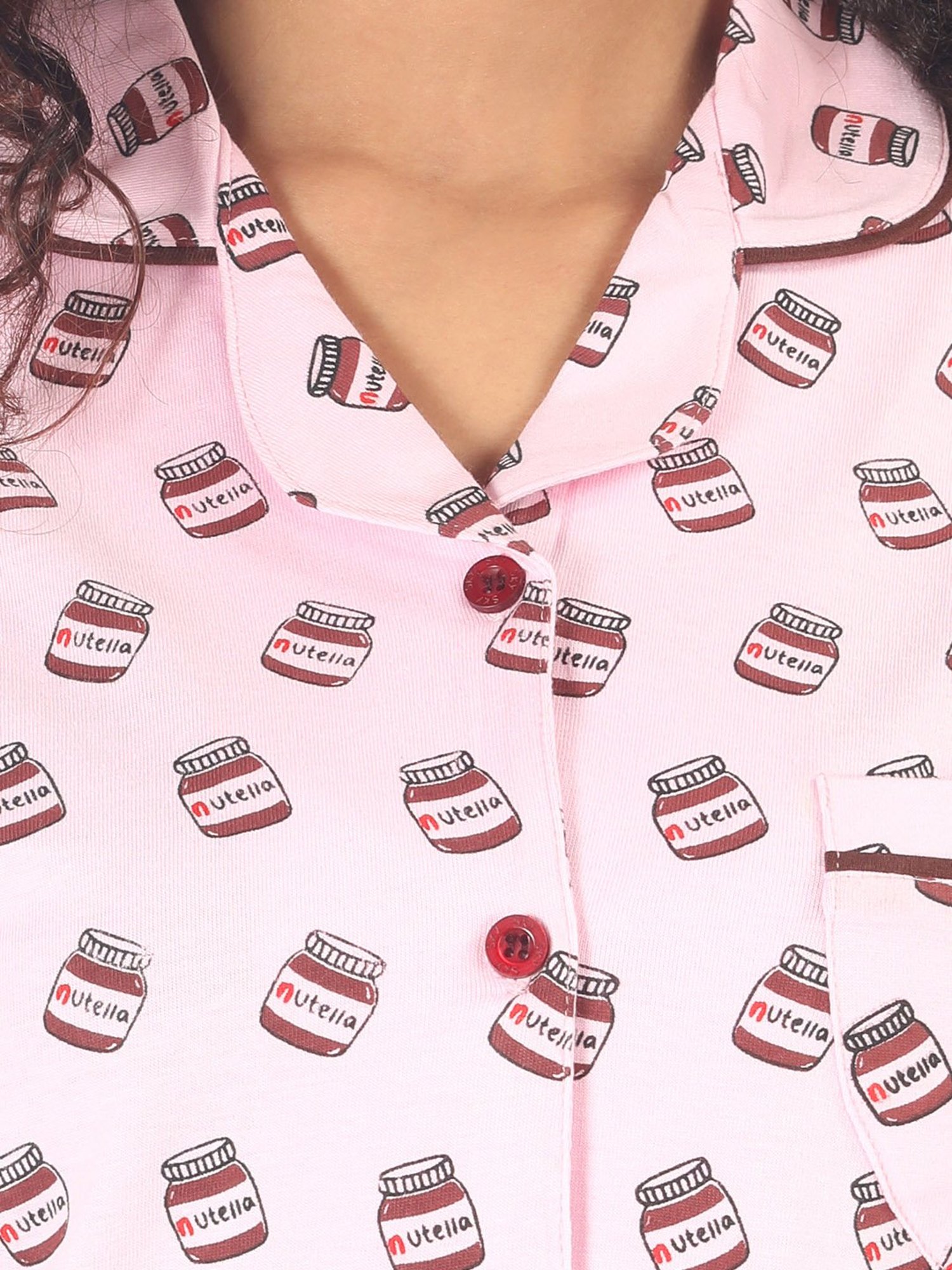 Nite Flite Pink Printed Shirt With Pyjamas