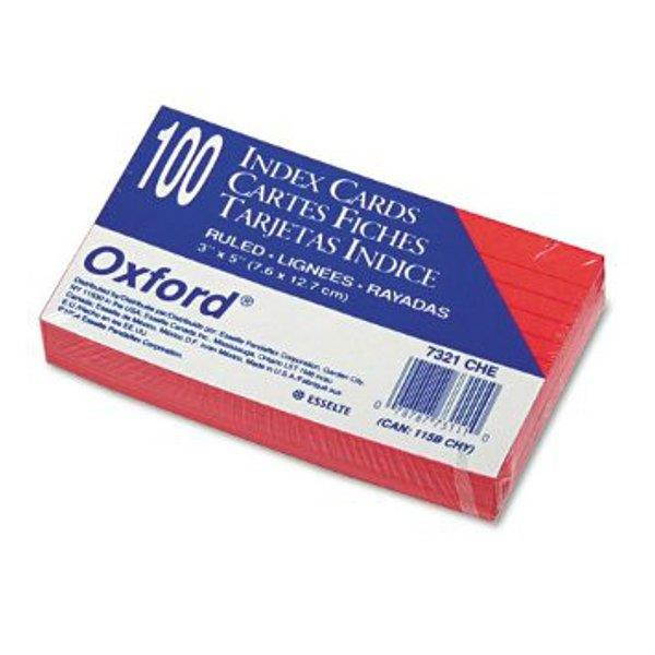 Oxford Ruled Index Cards 3 x 5 Cherry 100/Pack 7321CHE