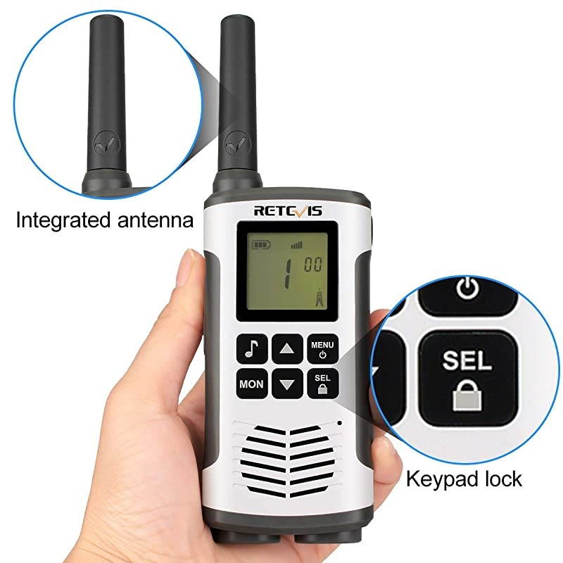 RT45 Walkie Talkie Adult RechargeableLong Range Two Way RadioFlashlight AA 22CH VOXfor Family Outdoor Hiking Camping2 Pack