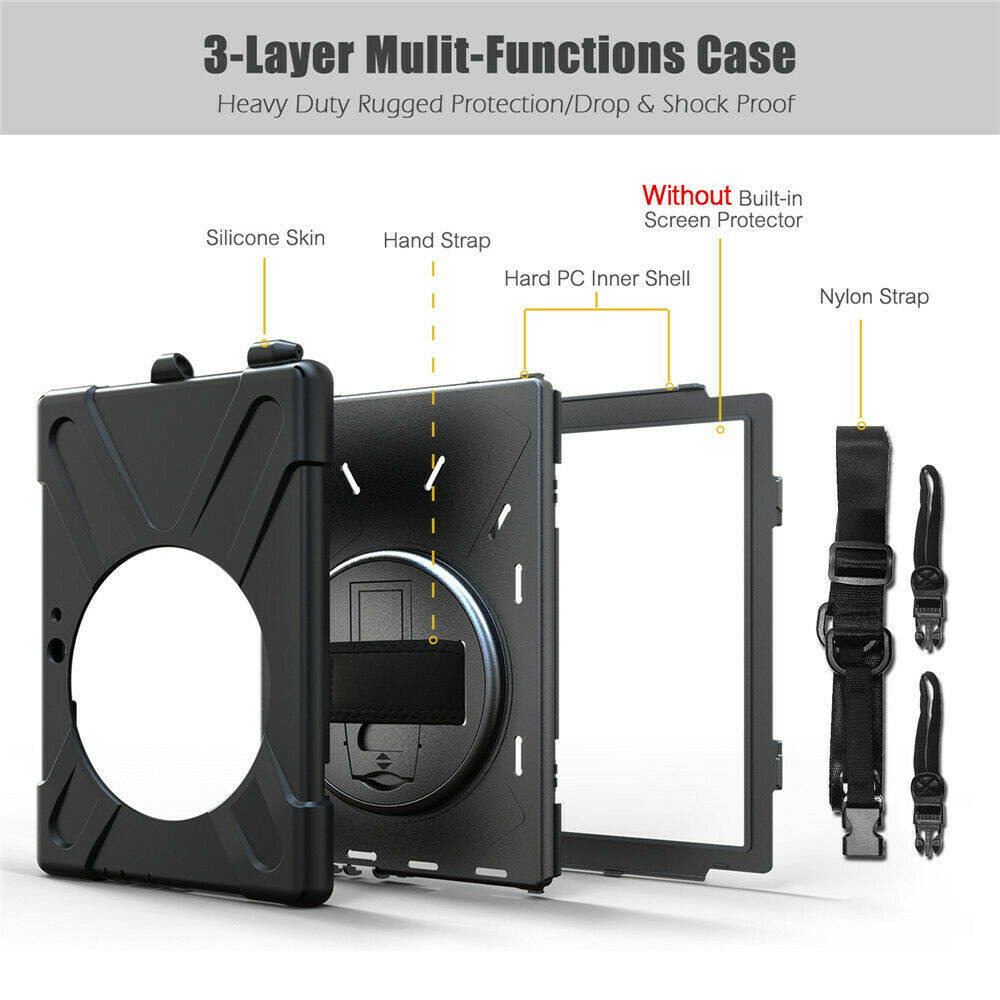 Werleo Surface Pro 6 Case Surface Pro Case 2017 Heavy Duty Full-Body Rugged Protective Case Cover with Kickstand Hand Strap for Microsoft Surface Pro 6 2018 / Surface Pro 5 2017 / Surface Pro 4 2015