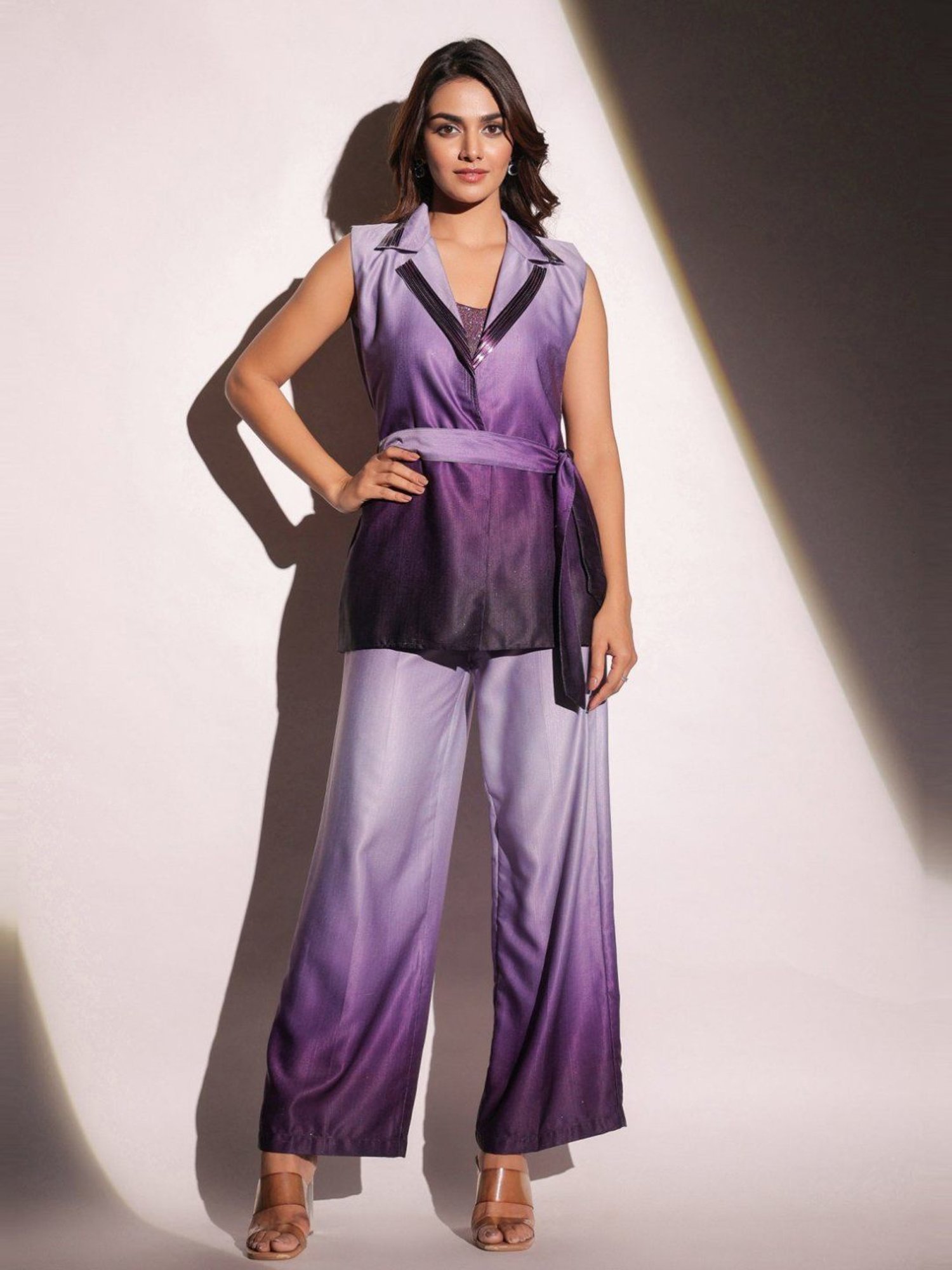 BInfinite Purple Showtime Twilight Ombre Blazer and Trousers