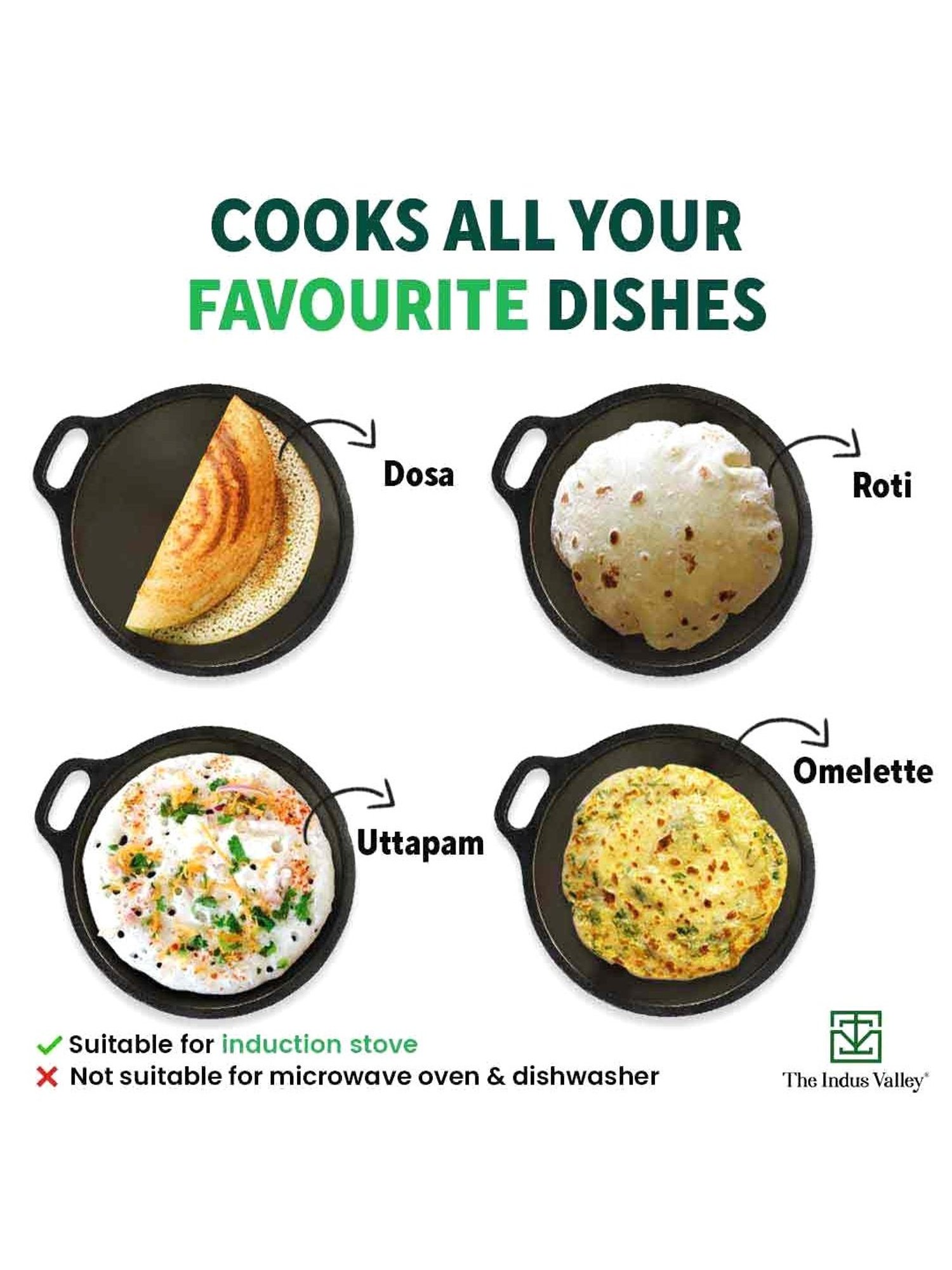 The Indus Valley Black Cast Iron Cookware Set