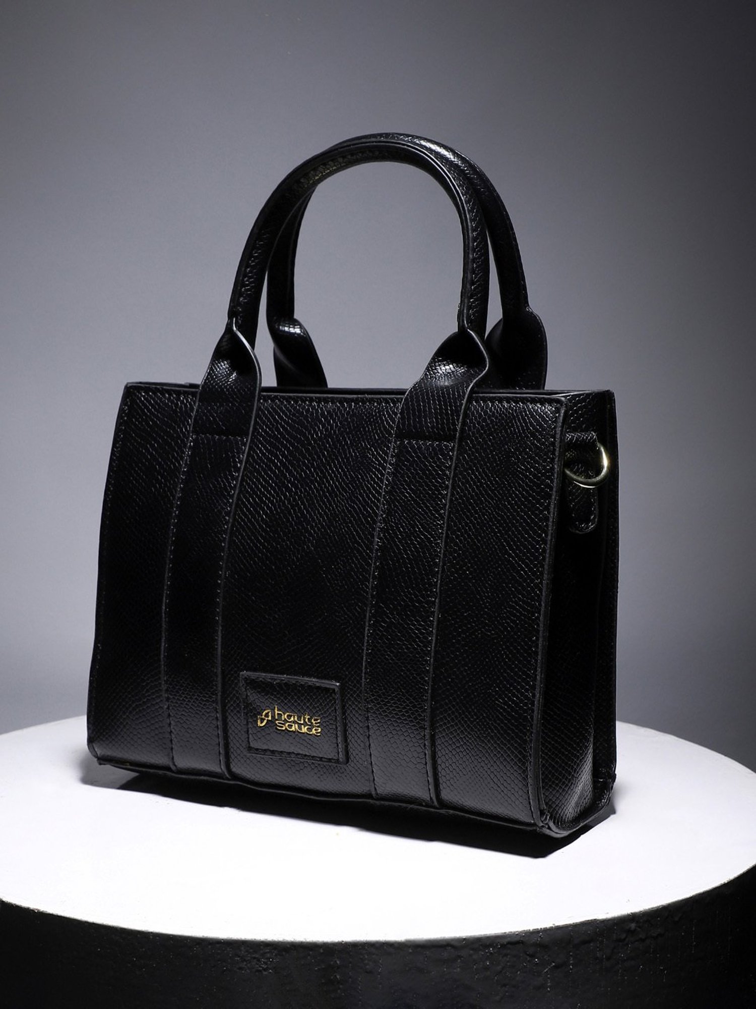 Tohl Avon Black Solid Medium Handbag