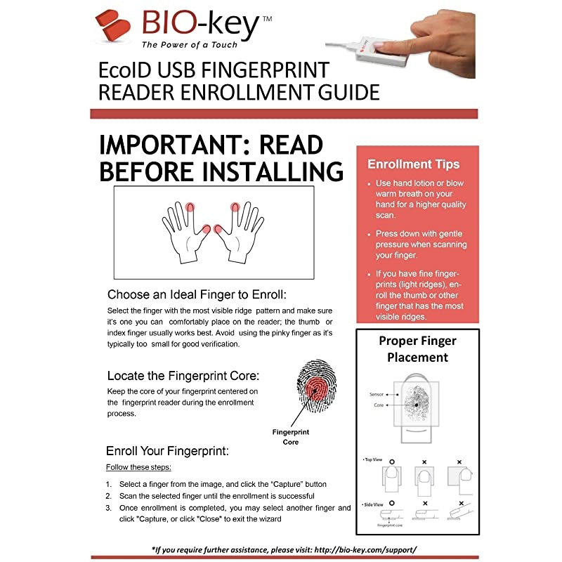 EcoID Fingerprint Reader Tested Qualified by Microsoft for Windows Hello Eliminate Passwords on Windows 78110 Includes OmniPass Online Password Vault with Purchase