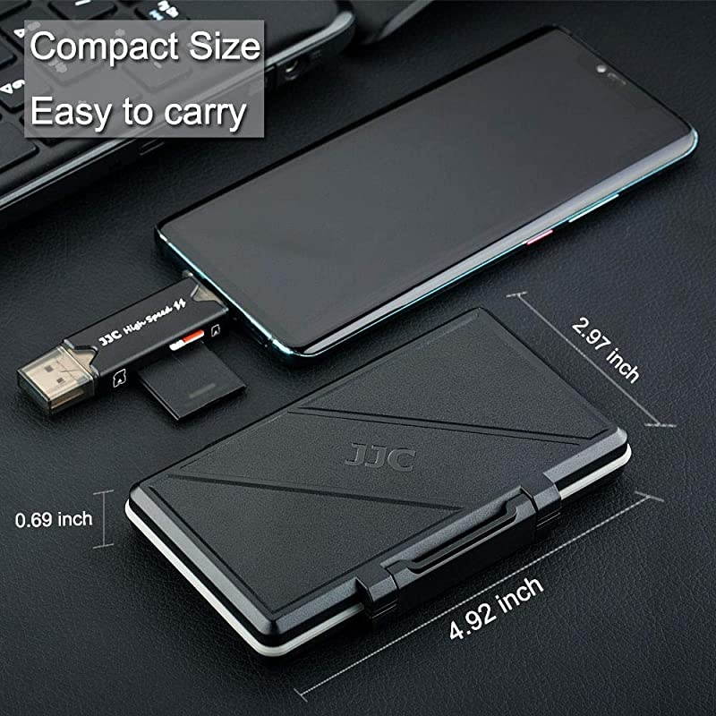 Slots Memory Card Case Holder for 16 Micro SD Cards 8 SD Cards Includes a 3 in 1 Type C USB 30 Micro USB 20 Memory Card Reader WaterResistant AntiShock