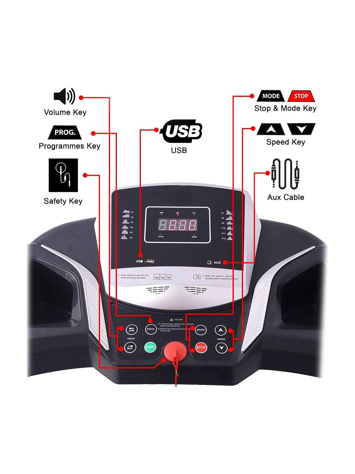 NODENS Fitness Black Motorised Multifunctional Treadmill (2.0 HP Peak)