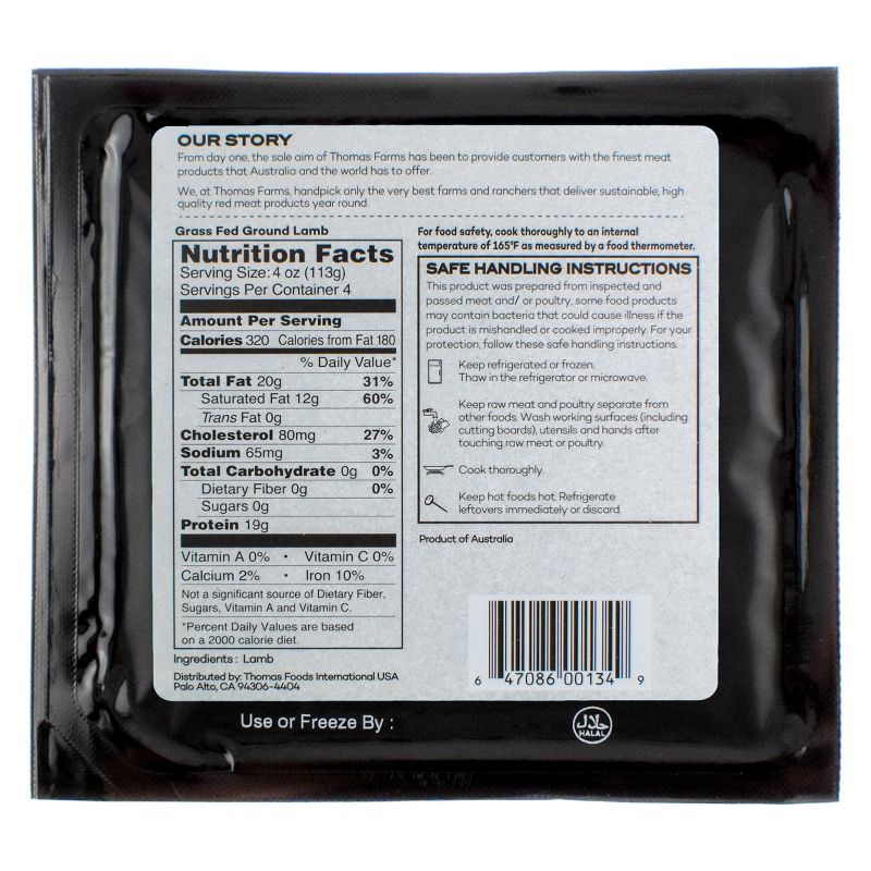 Thomas Farms Grassfed Ground Lamb - 16oz