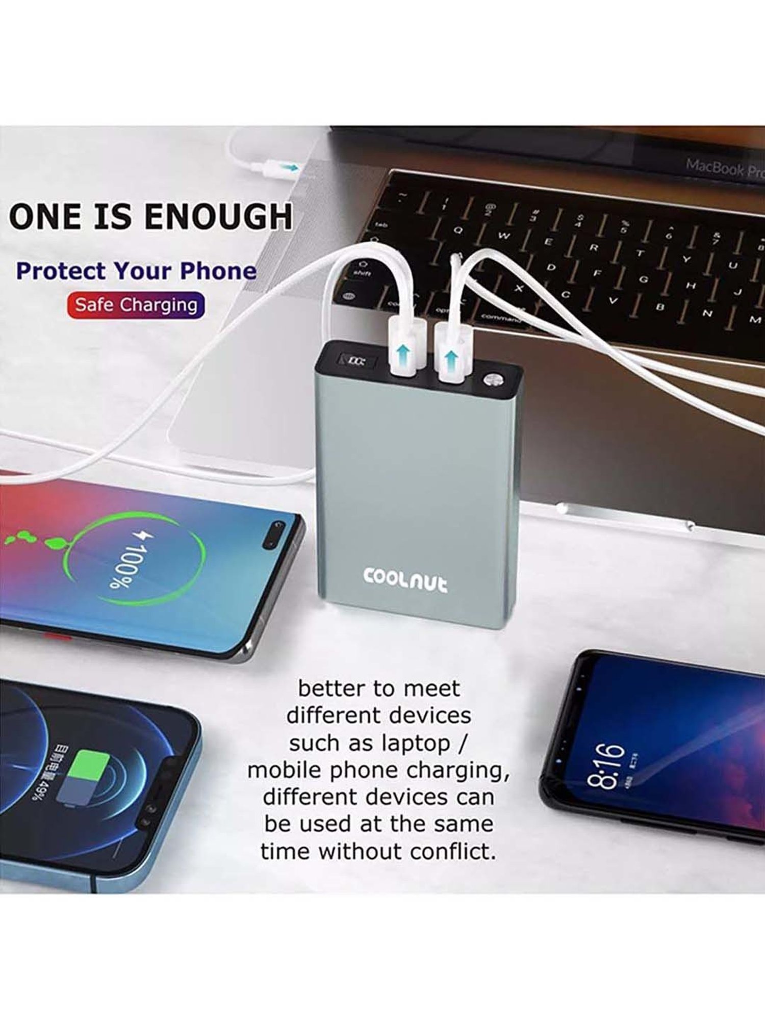 Coolnut CMPBAND-29 20000 mAh Fast Charging Power Bank (Black)