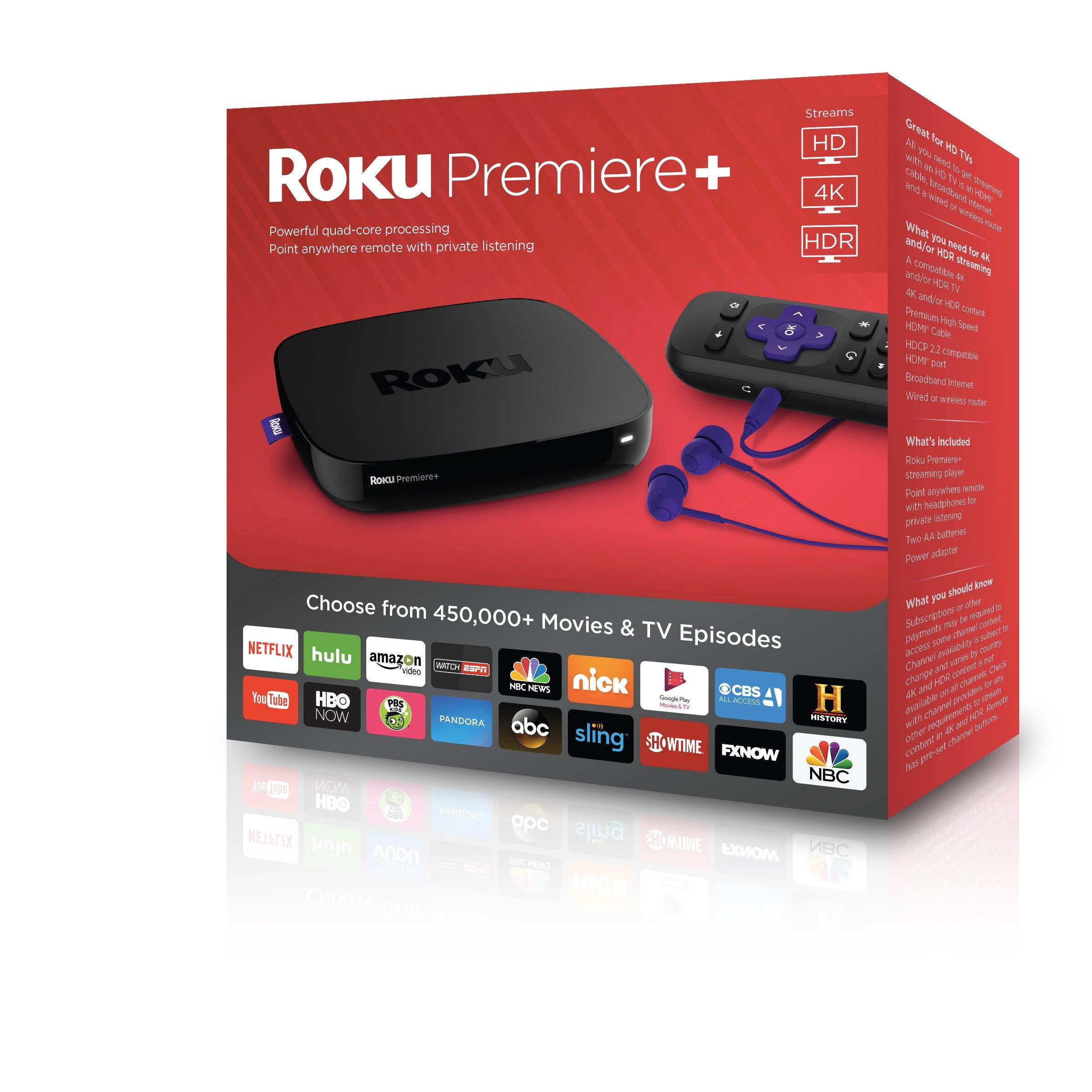Roku Premiere+ - HD and 4K UHD Streaming Media Player with HDR