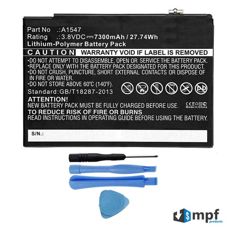 7300mAh A1547 Battery Replacement for Apple iPad Air 2 A1566, iPad Air 2 A1567, iPad 6 (6th Generation) with Installation Tools