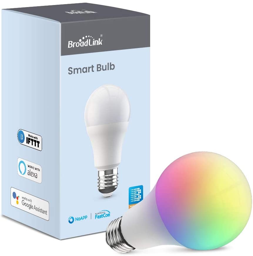 Smart Bulb, 10W RGB Dimmable Wi-Fi LED Smart Light Bulbs Color Changing A19 800lm, Works with Alexa, Google Home, Siri and IFTTT, No Hub Required (1-Pack)