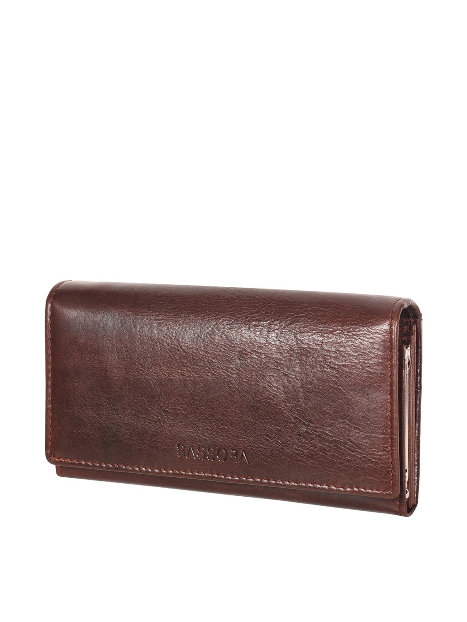 SASSORA Brown Solid Rfid Wallet for Women