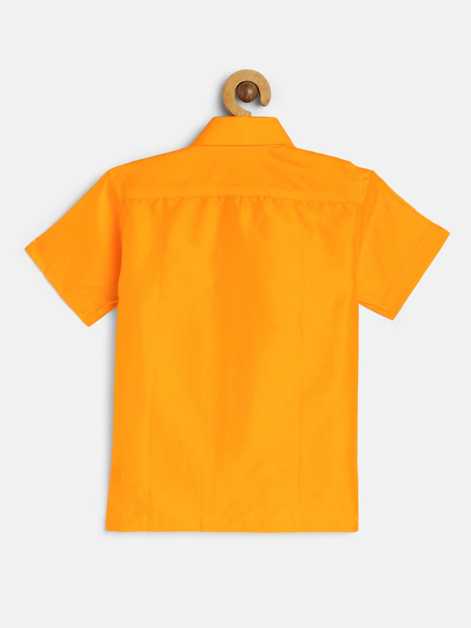 THANGAMAGAN Kids Yellow Solid Shirt