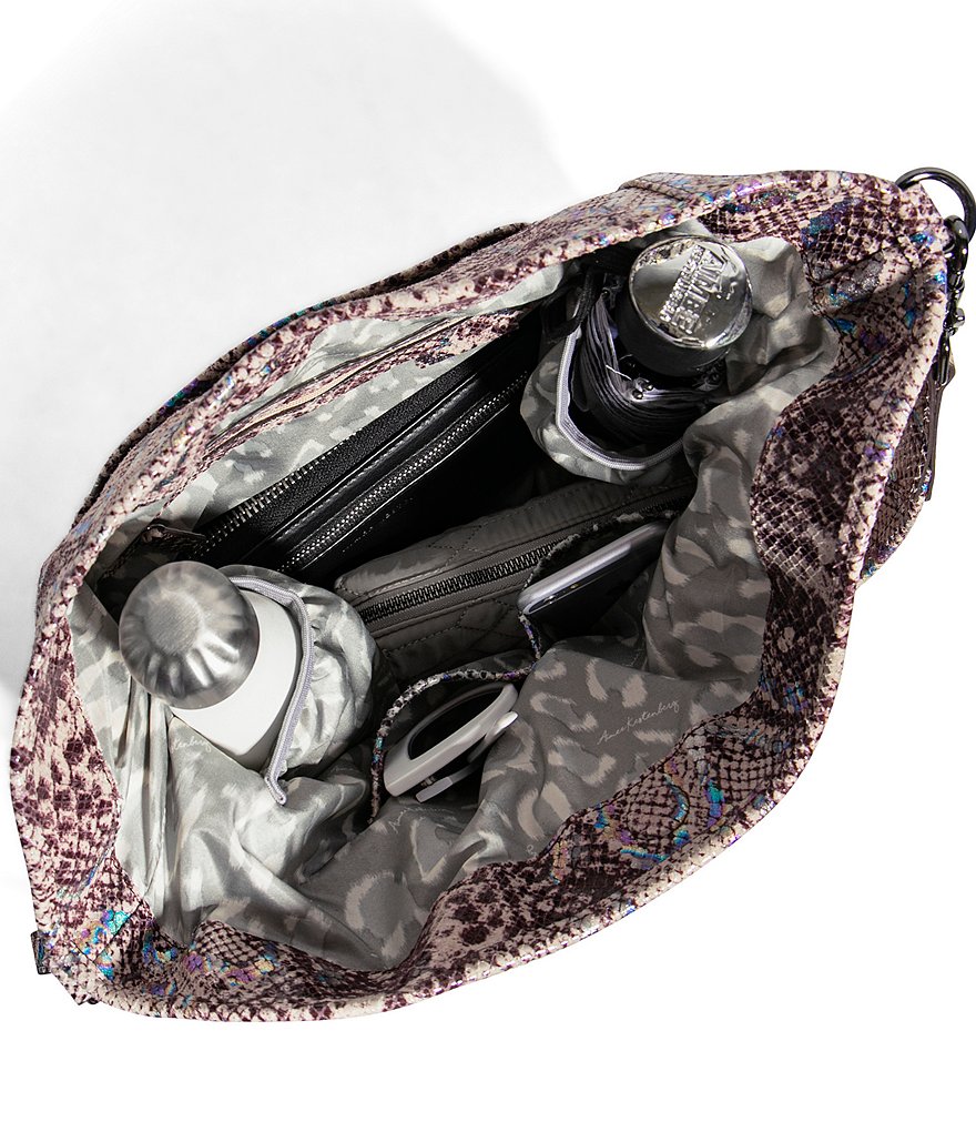 Calvin Klein Ivy Linen Python Hobo Bag