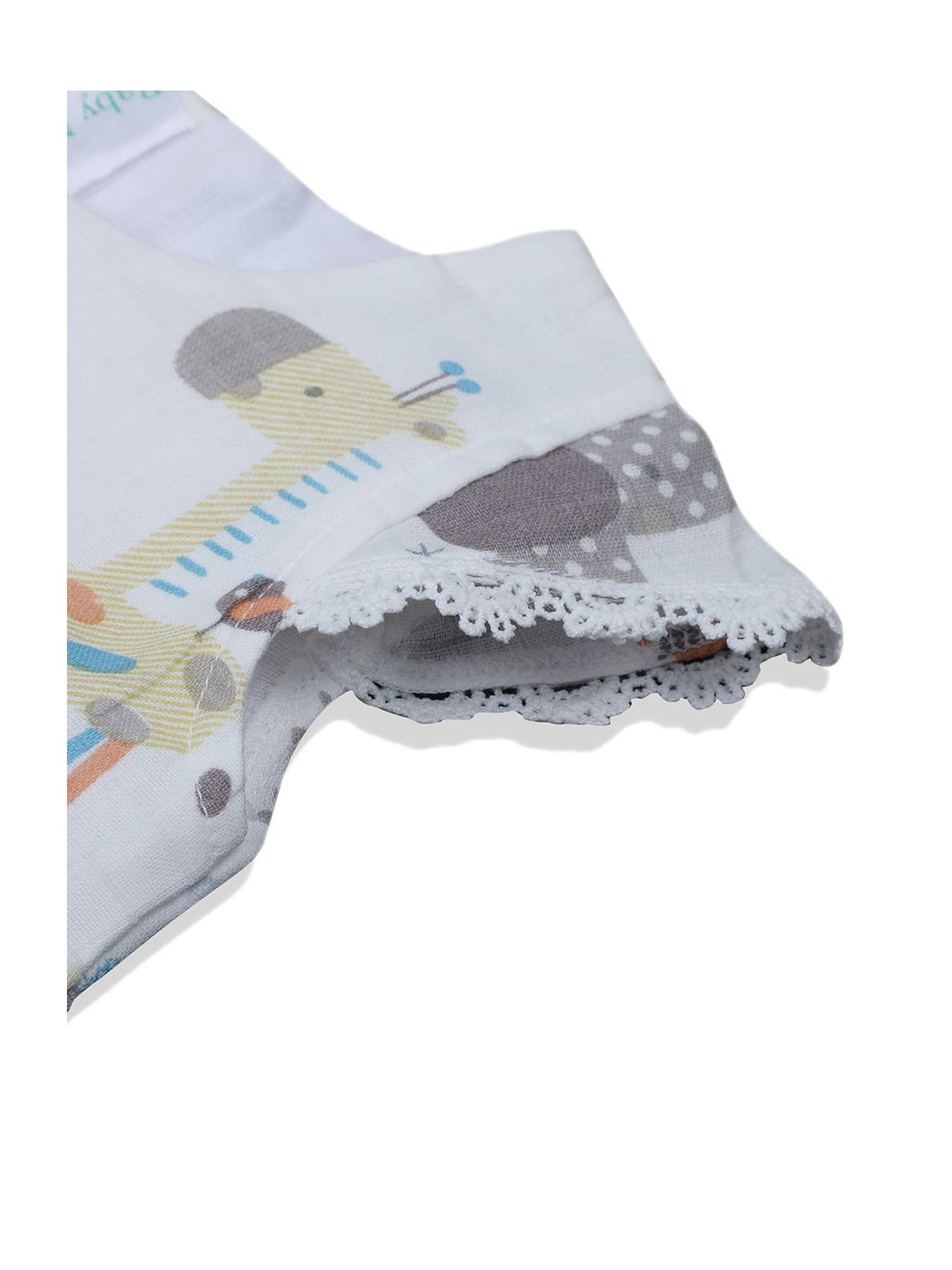 Baby Moo Kids White & Yellow Printed Dress