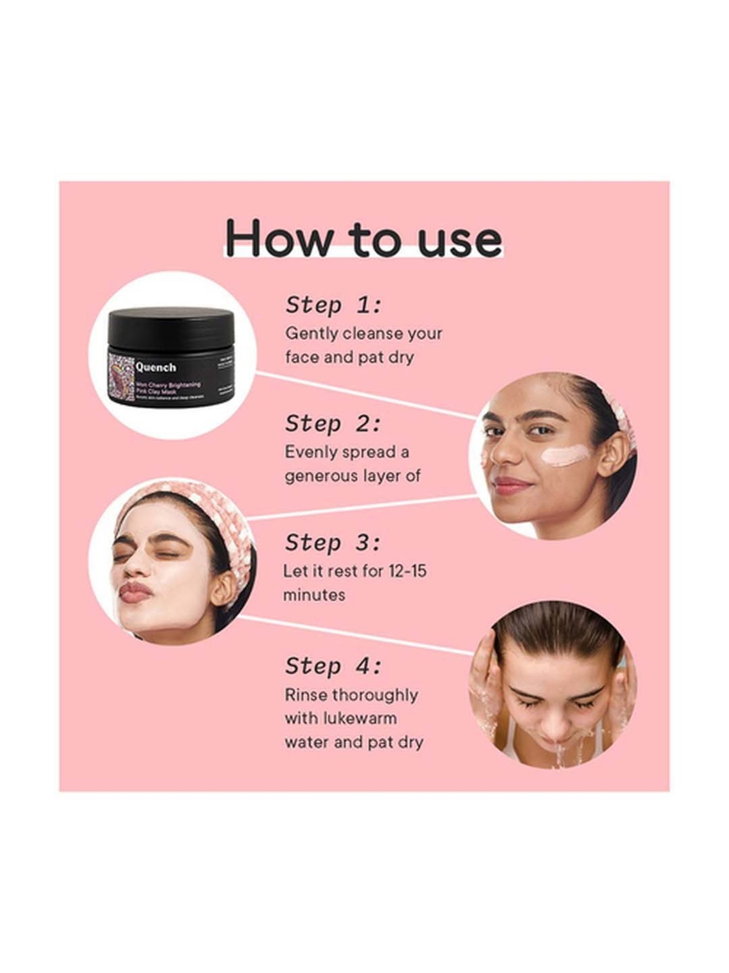 Quench Botanics Mon Cherry Brightening Pink Clay Mask - 50 ml