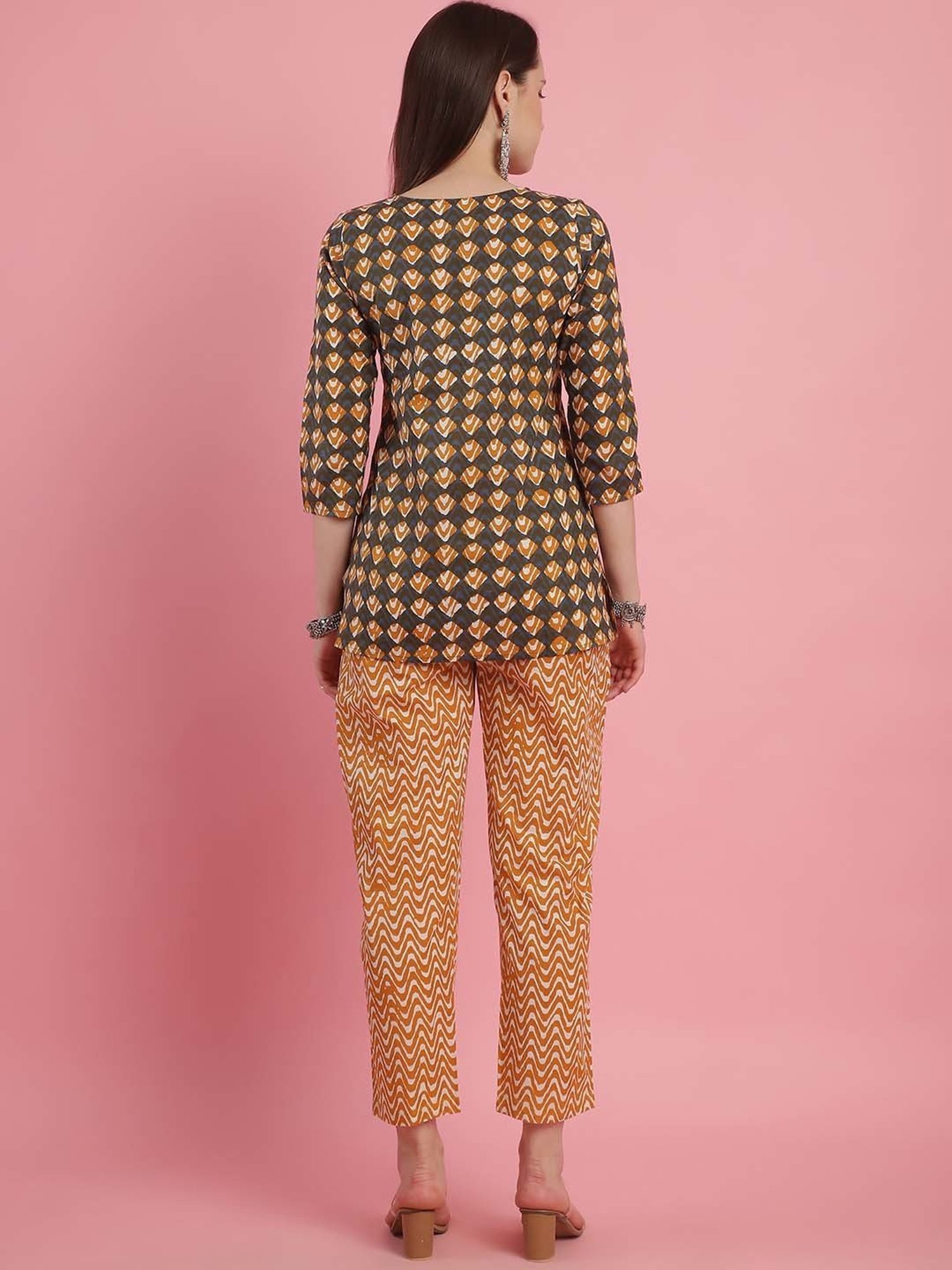 Prakrti Multicolored Cotton Printed Top Pant Set