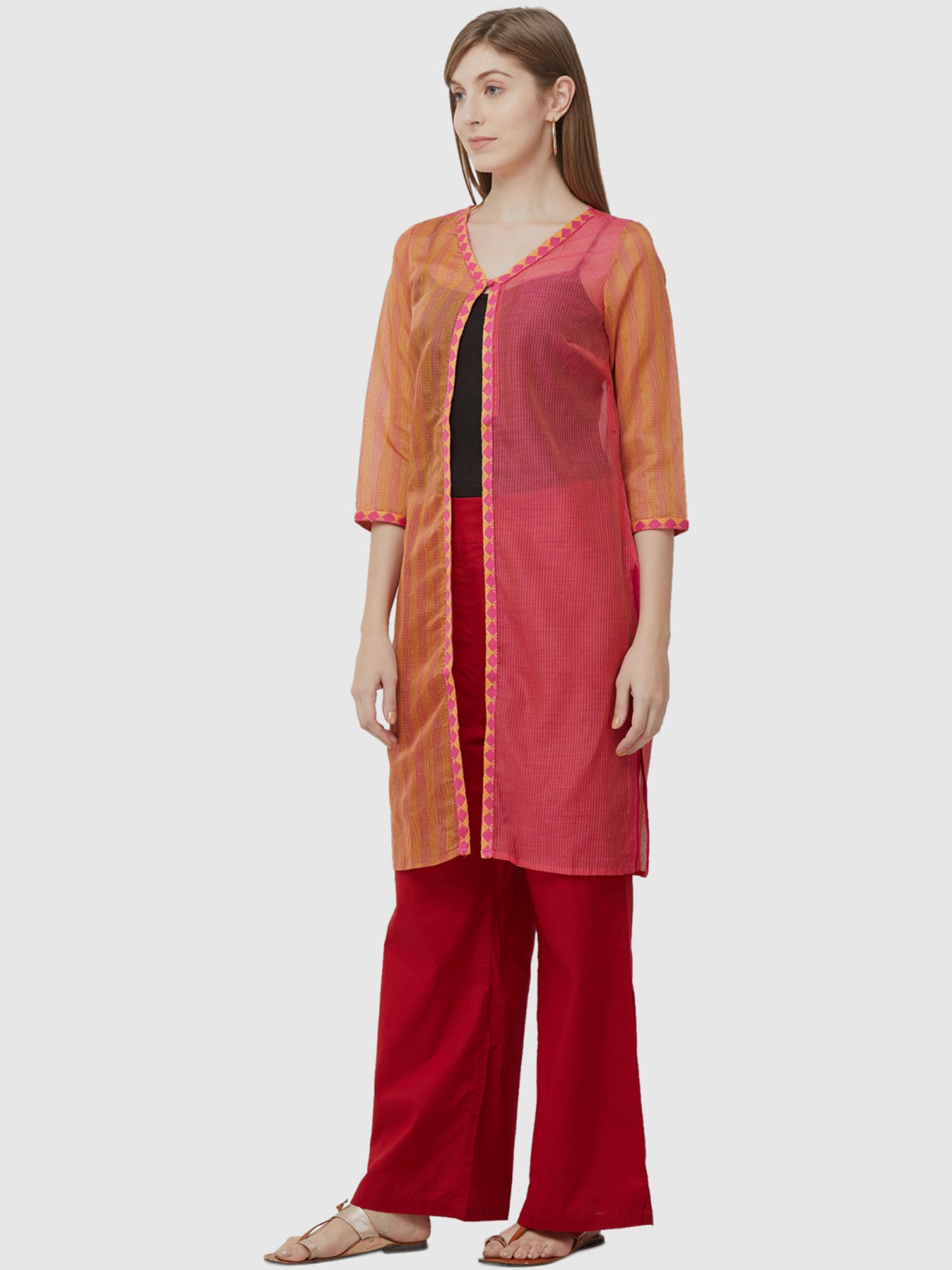 Fusion Beats Pink Striped Shrug