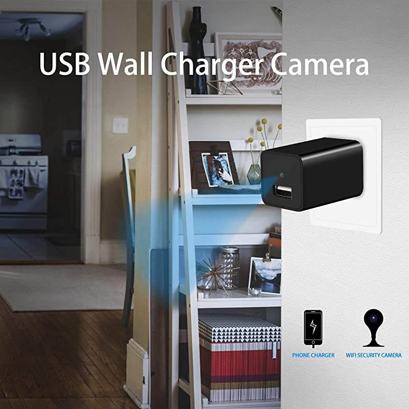 Spy Camera Wireless Hidden WiFi Camera with Remote Viewing 1080P HD Nanny Cam Security Camera USB Charger Camera Indoor Video Recorder Motion Activated Support iOSAndroid App