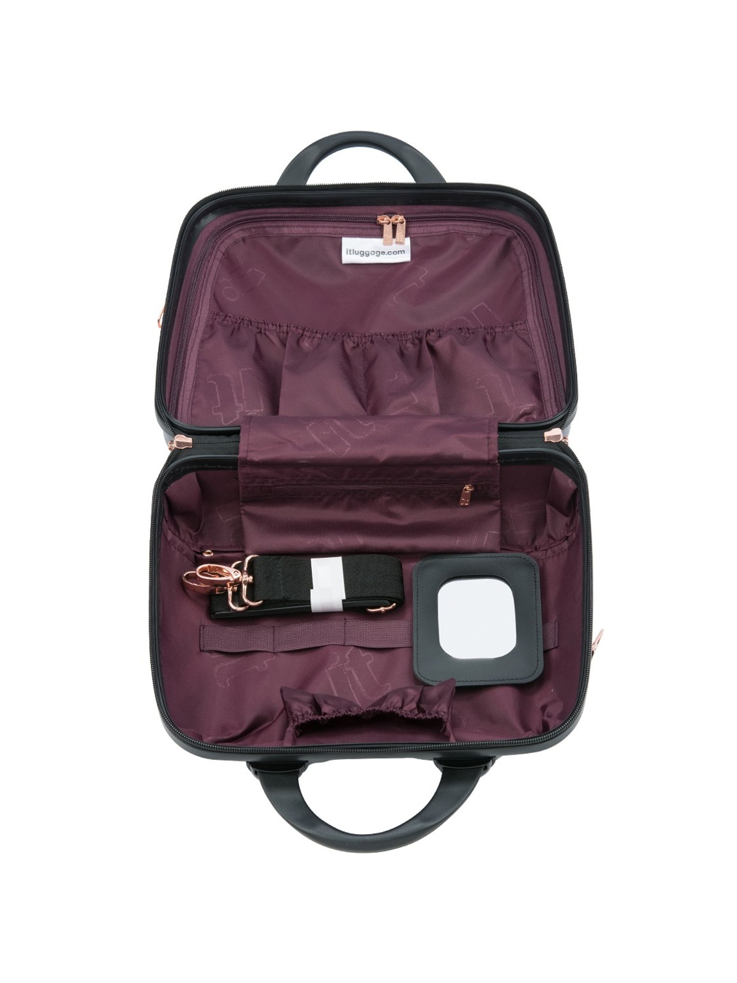 it luggage Sparkle Silver Vanity Case 35cms Fashion Handbag for Women Cosmetic Box