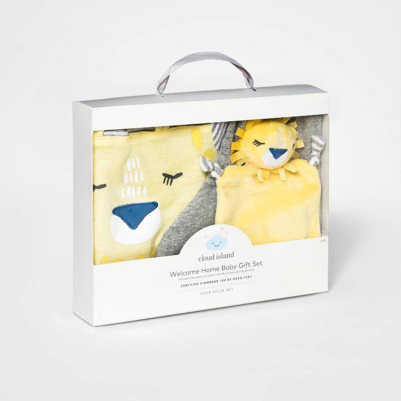 Baby 4pc Lion Layette Gift Set - Cloud Island™ Yellow 0-3M