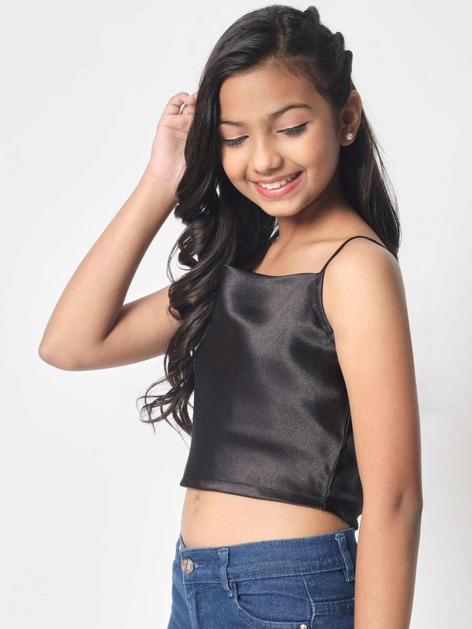 studiorasa Kids Black Fitted Fit Top