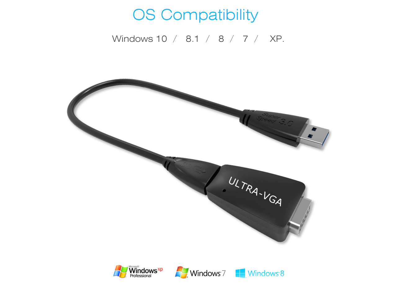 Wavlink 321V USB 3.0 / 2.0 to VGA Multi-display Adapter Converter External 1080P Video Graphic Card , Support Primary/Extend/Mirror Video Modes,  plug and play, for Windows 10 /VISTA/ 7 / 8/8.x/XP