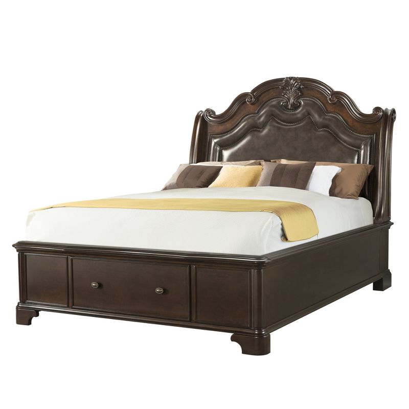 5pc King Tomlyn Storage Bedroom Set Dark Cherry - Picket House Furnishings