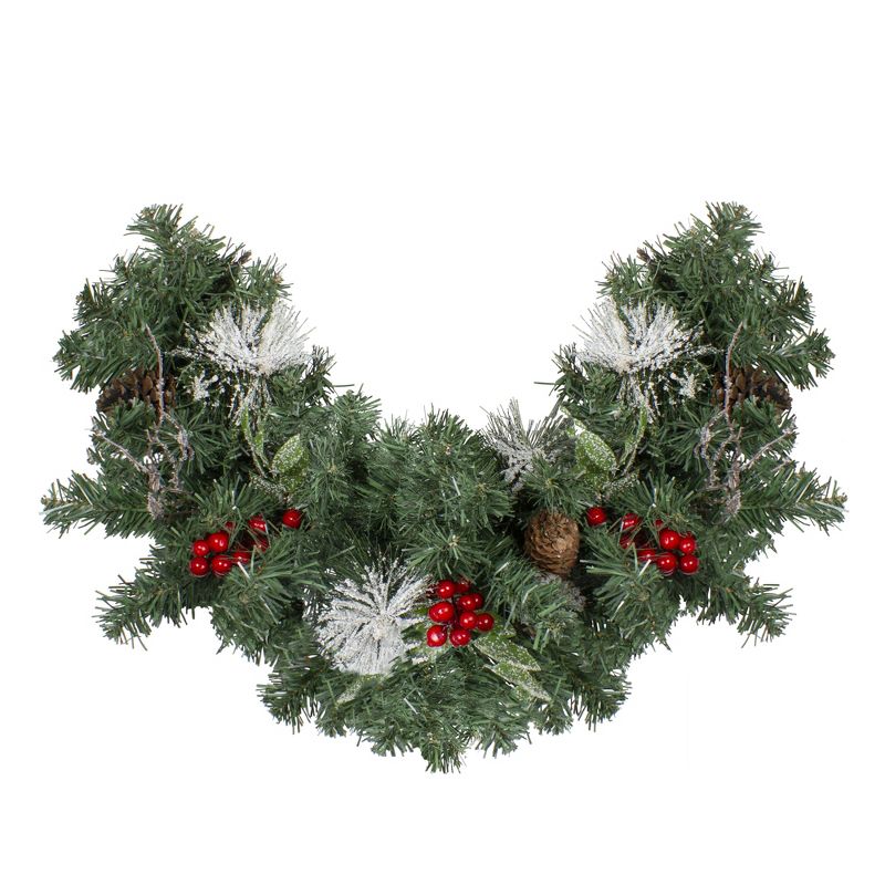 Northlight 26" Unlit Frosted Pinecone and Berry Artificial Christmas Swag