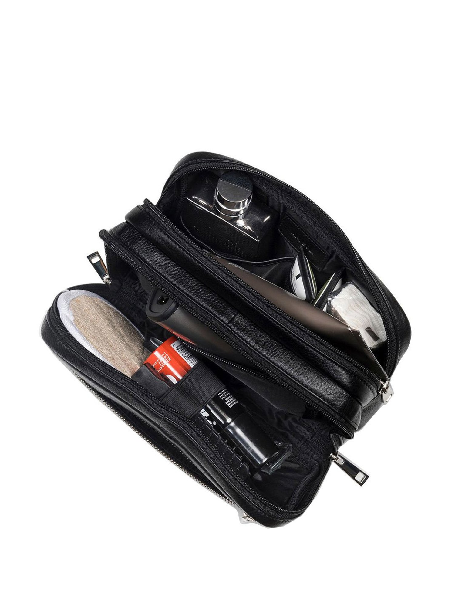 Louis Stitch Brunette Brown Leather Medium Toiletry Pouch