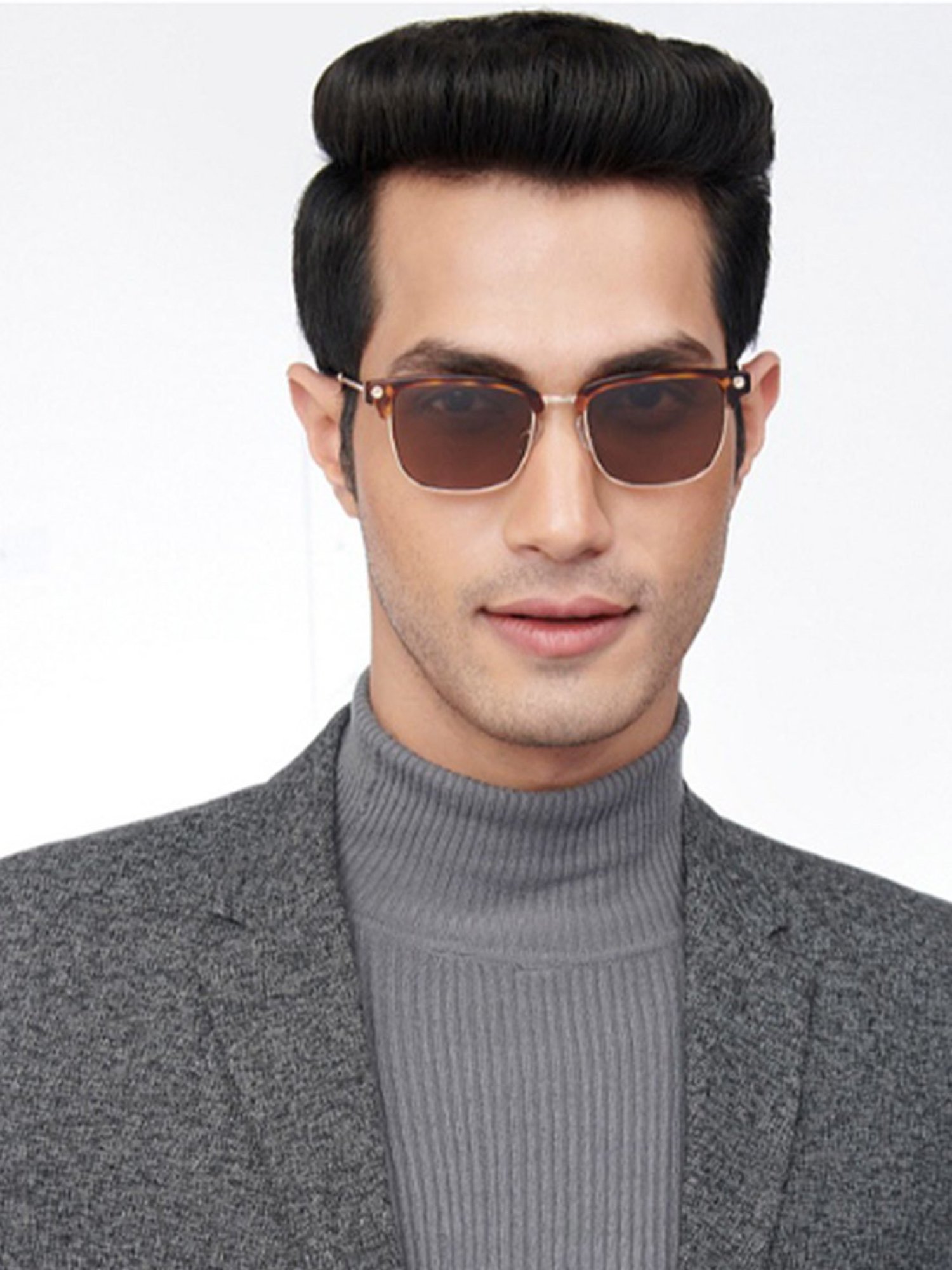 John Jacobs Brown Clubmaster Unisex Sunglasses