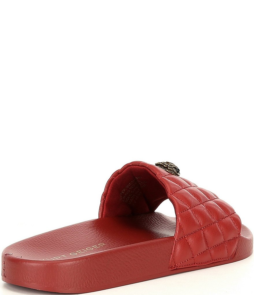 Kurt Geiger London Meena Eagle Head Ornament Quilted Pool Slides