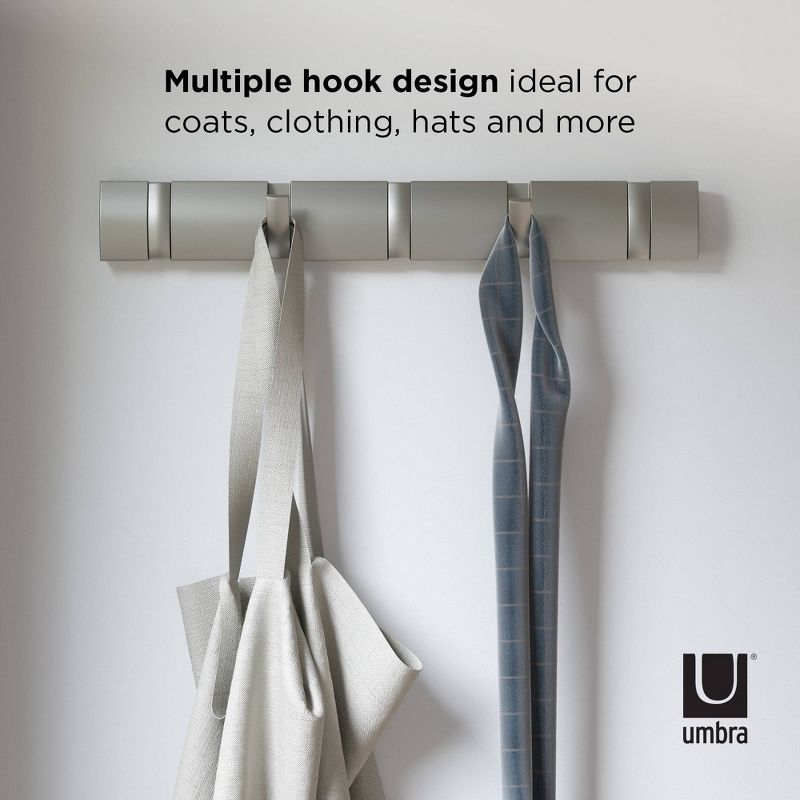 Umbra 24.31"x3.19" Flip Decorative Hook Rack Clear