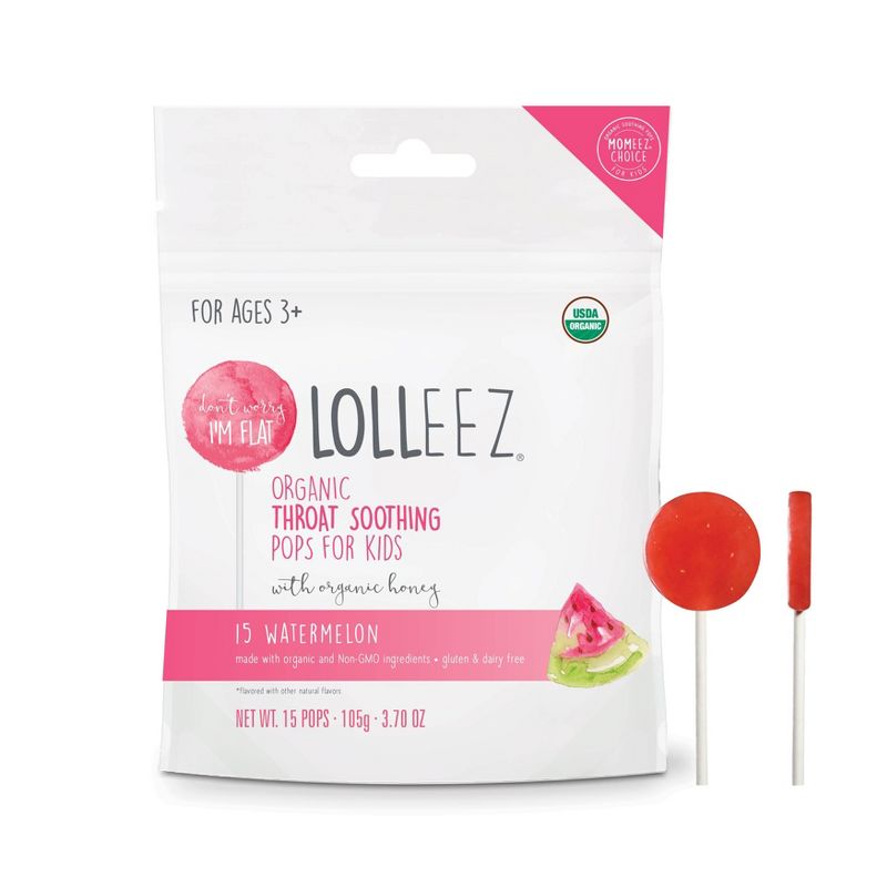 Lolleez Children's Organic Throat Soothing Pop - Watermelon - 15ct