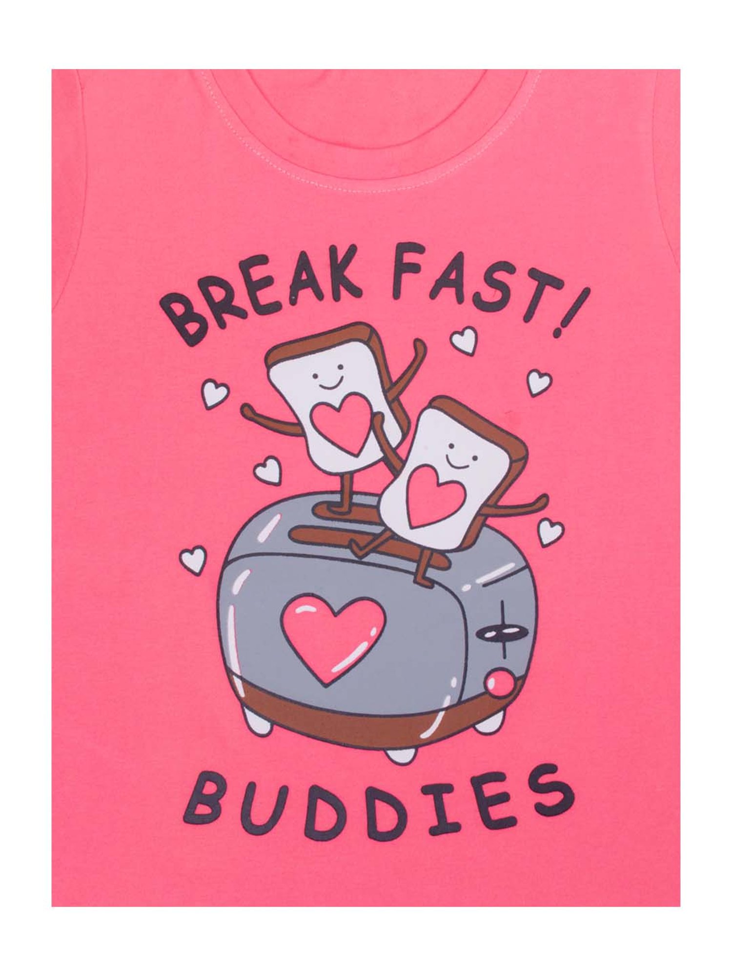 Todd N Teen Kids Pink & Green Cotton Printed T-Shirt & Capris - Pack of 2