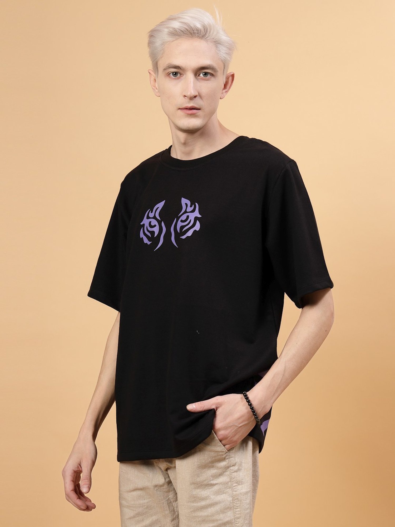 Rigo Black Loose Fit Printed T-Shirt