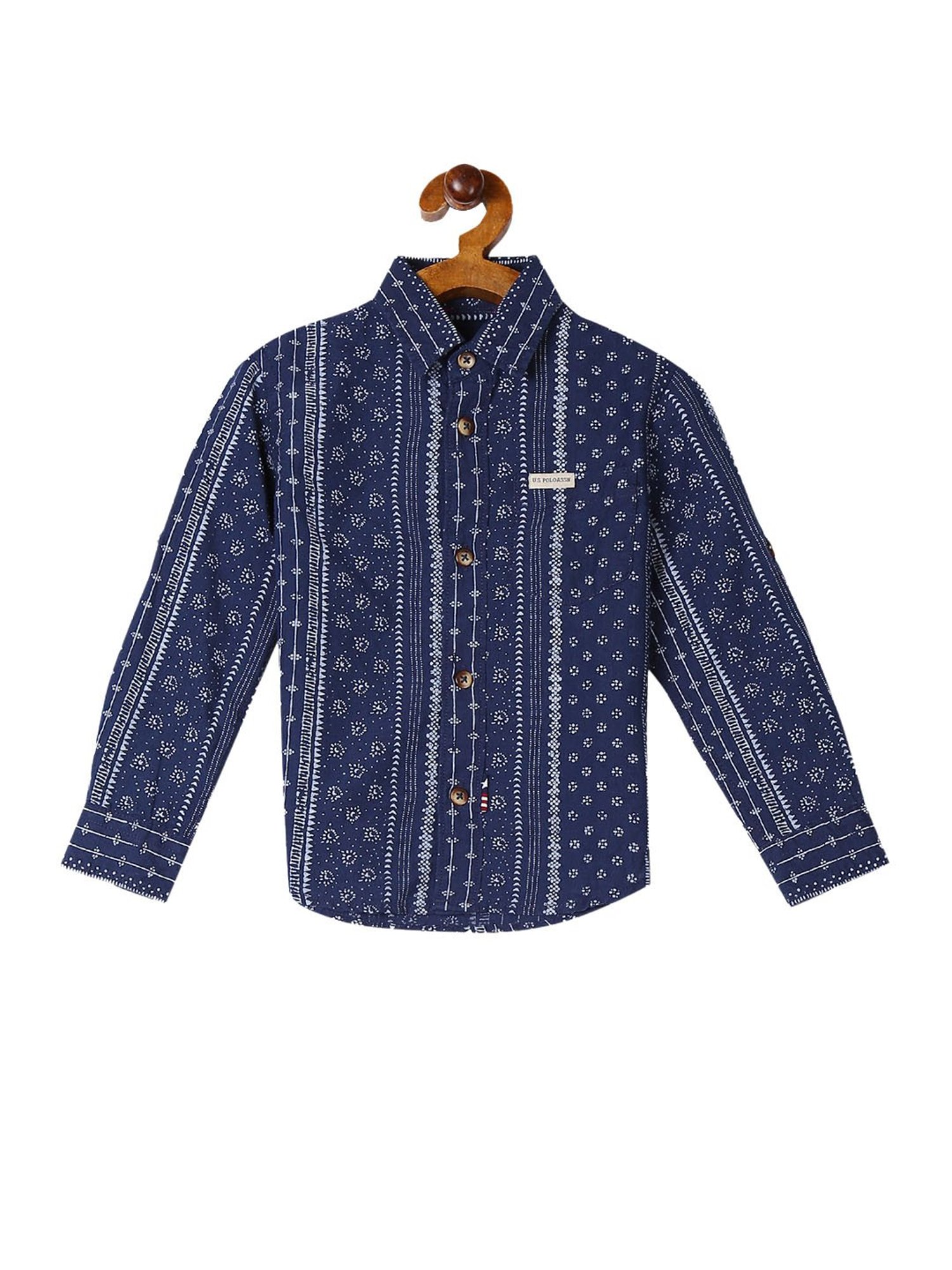 U.S. Polo Assn. Kids Navy Printed Shirt