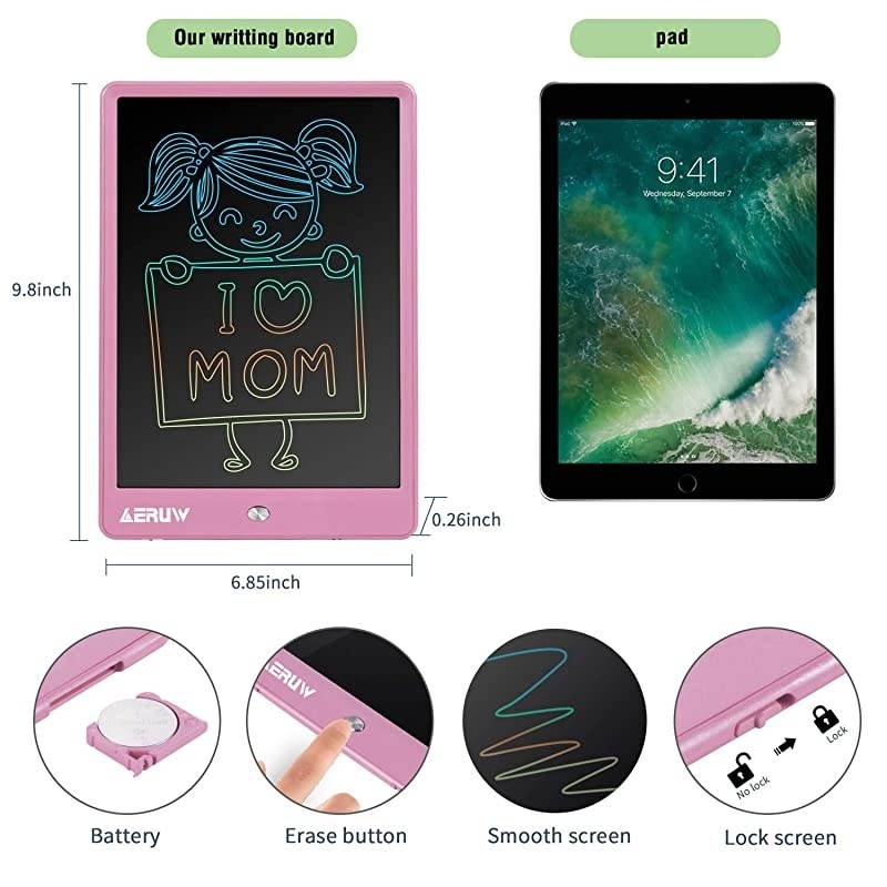 LCD Writing Tablet 10 Inch Kids Electronic Graphics Color Drawing Doodle Pad