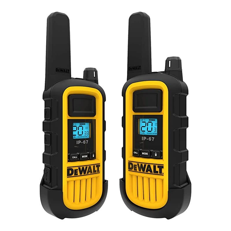 DXFRS800 2 Watt Heavy Duty Walkie Talkies Waterproof Shock Resistant Long Range Rechargeable TwoWay Radio with VOX 2 Pack