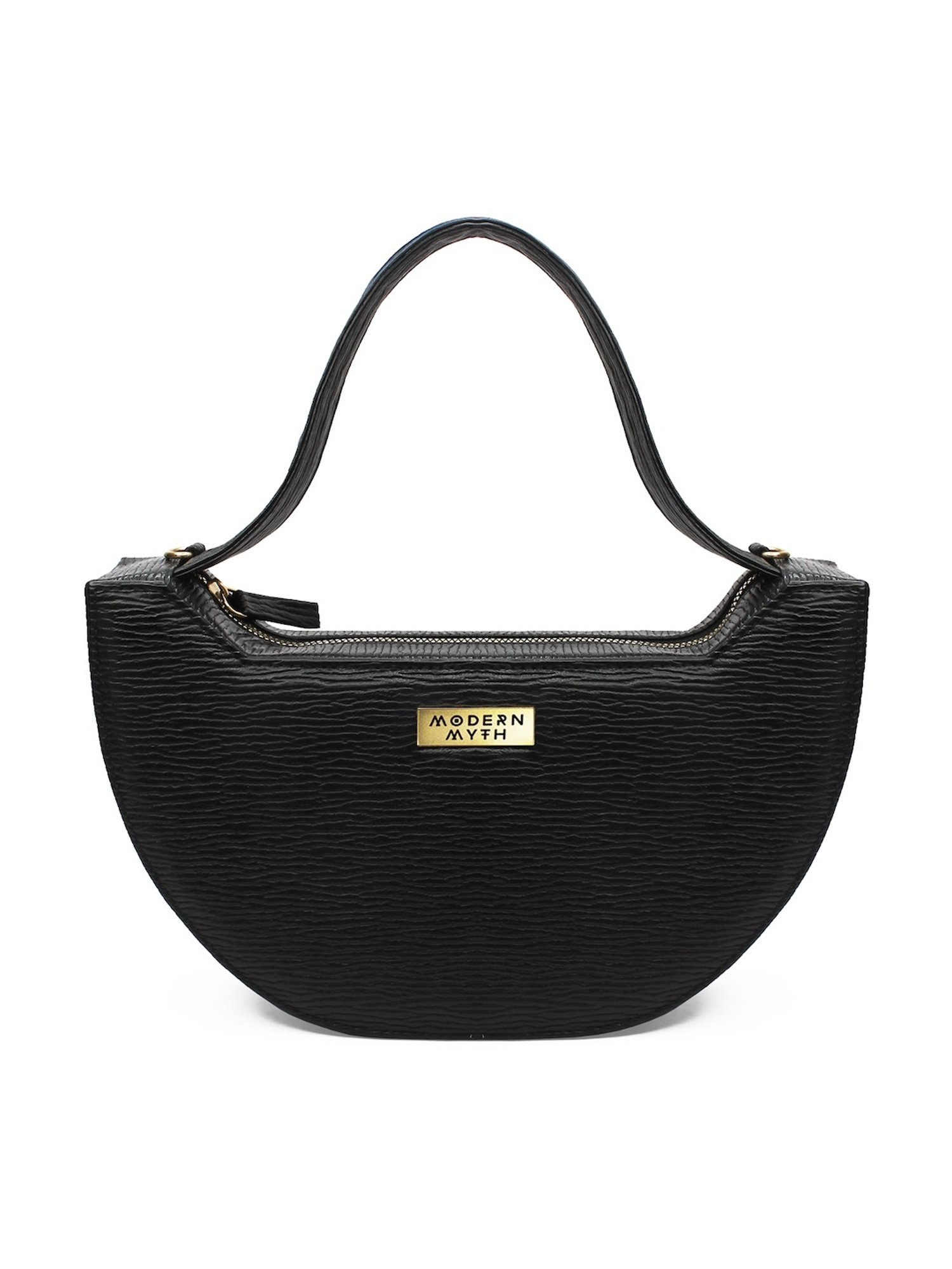Modern Myth Black Textured Medium Handbag