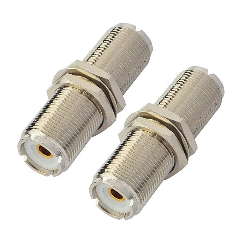 UHF Bulkhead Connector RF Coax Adapter UHF Female to UHF Female Connector SO239 Bulkhead Connector Low Loss Coax Adapter 45 cm Pack of 2