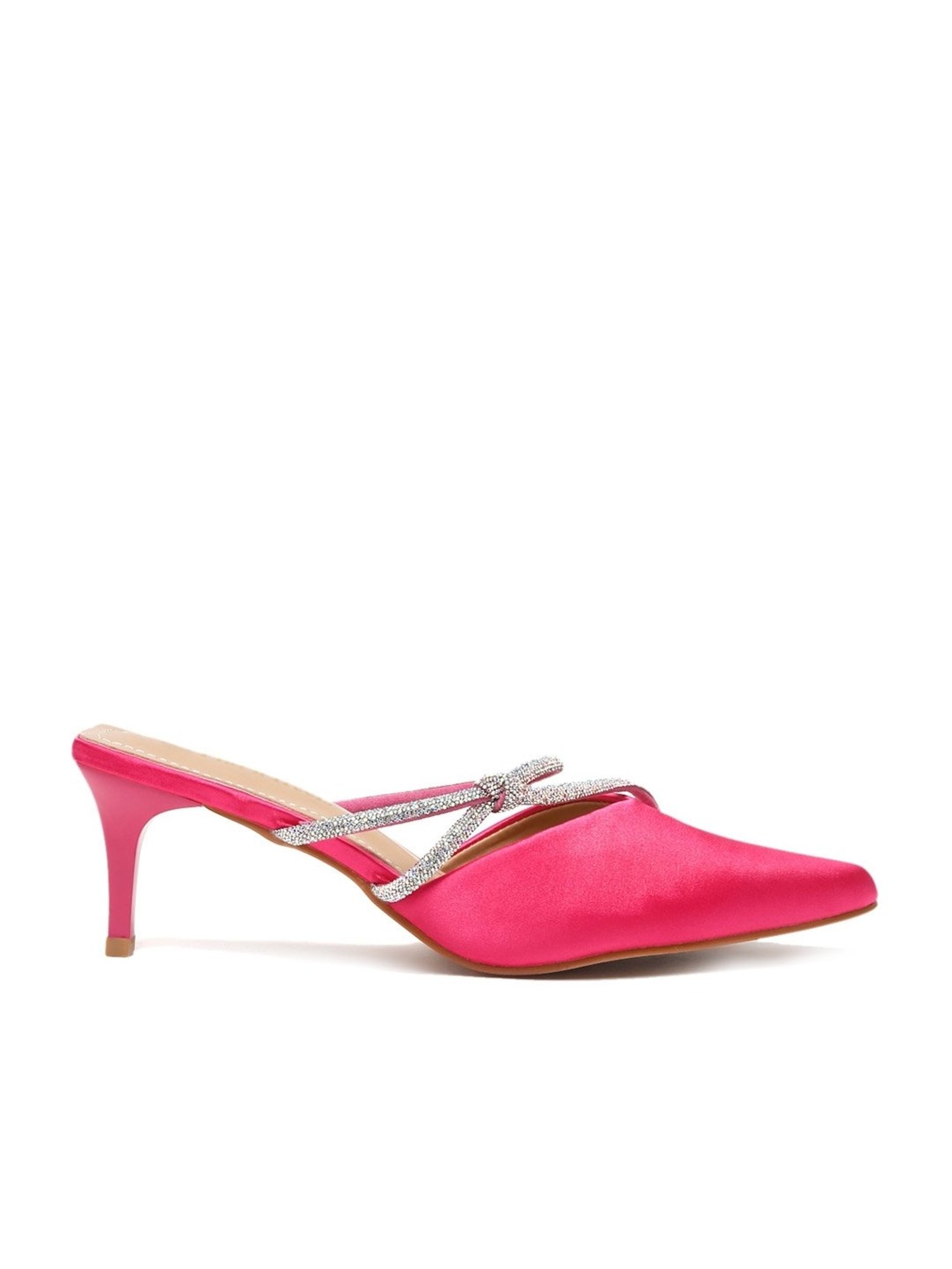 Flat N Heels Women's Pink Mule Stilettos