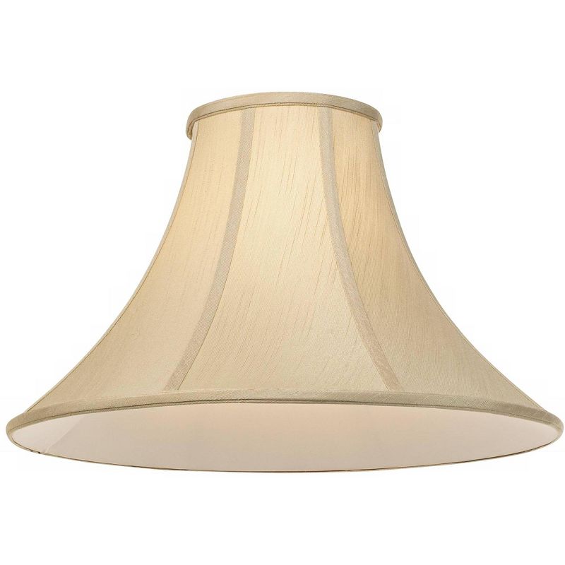 Imperial Shade Taupe Large Bell Lamp Shade 7" Top x 20" Bottom x 13.75" Slant x 12.5" High (Spider) Replacement with Harp and Finial