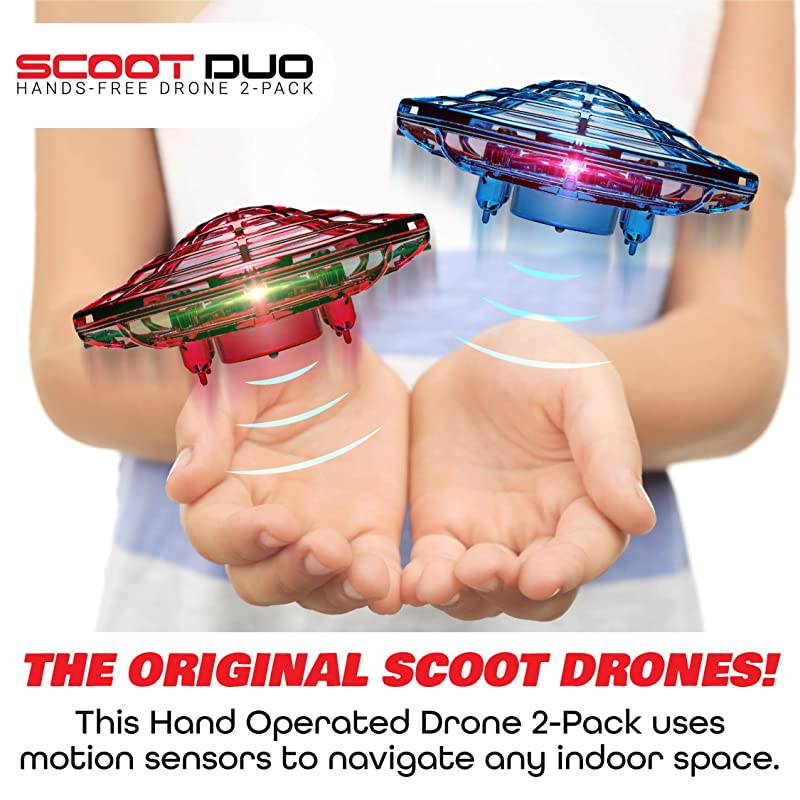 Scoot Duo Hand Drones for Kids Kids Drone Flying Ball Drone Toys for Boys and Girls 2pk